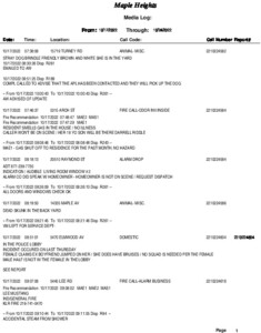 Icon of MHPD Calls For Service October 17- October 24, 2022