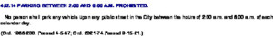 Icon of Maple Heights Overnight Parking Ban Ord  452.14