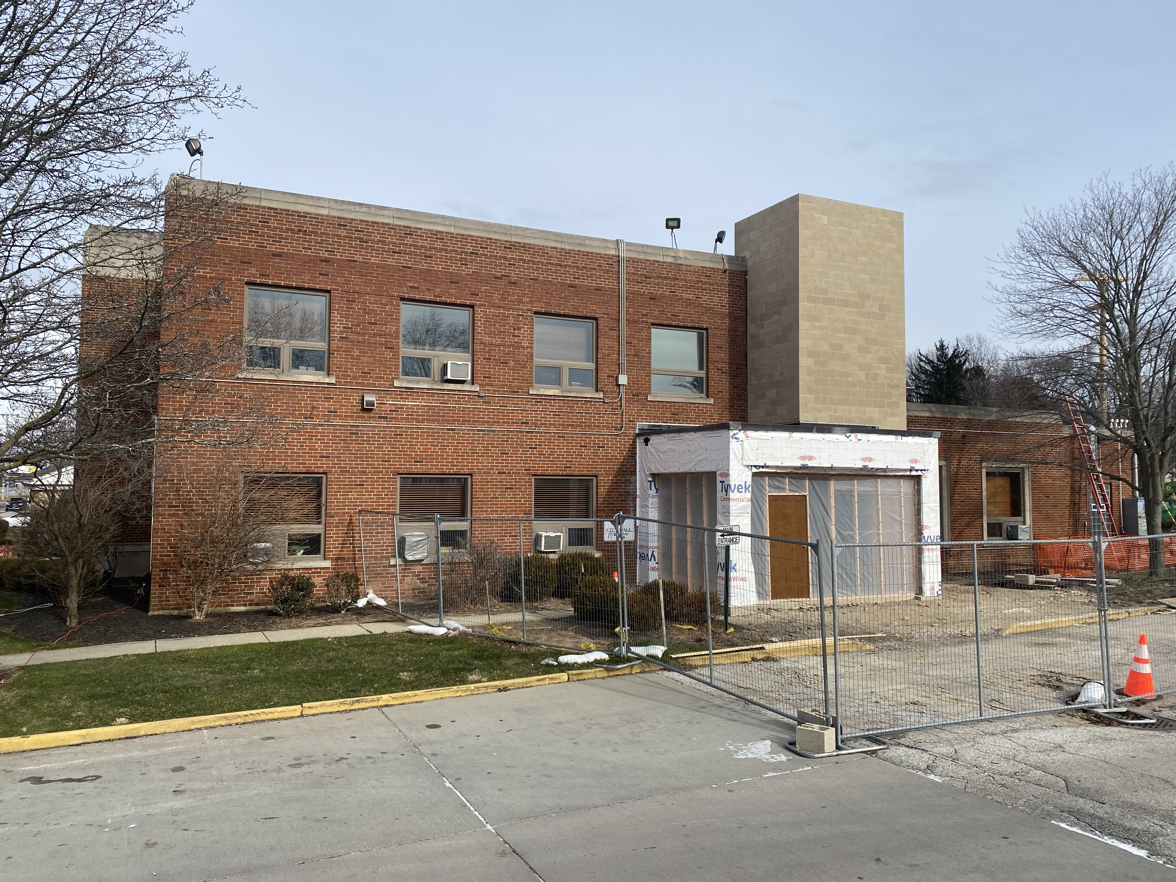 Construction of the elevator to City Hall taken on January 6, 2022